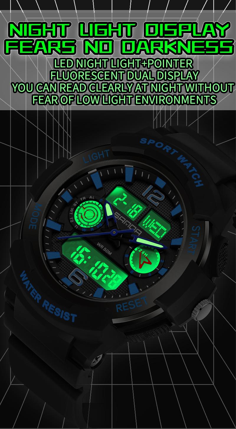 Product Introduction of SS24 Sanda 6188 Men's Fitness Outdoor Sports Watch Student Fashion Sports Waterproof Watch, Electronic Watch 18