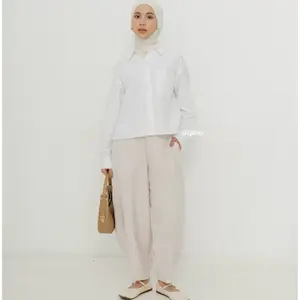 BIGIMO - Celana Barrel Pants - Celana Panjang Bawahan Wanita Katun Streetwear Style Skena High Waist Santai Nyaman Vintage Kalcer Baggy Gombrong Curve Casual Premium Jogger