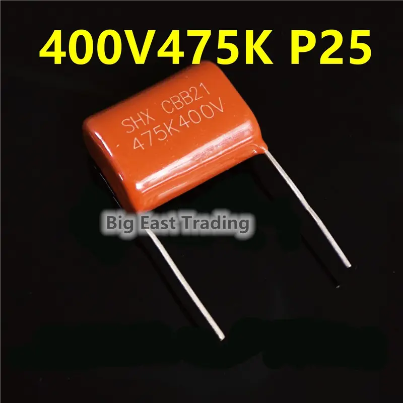 Tụ Điện Màng Polypropylene Kim Loại Hóa CBB21, 2 Cái, 475K, 400V, 475, 4.7 UF, CBB21, CBB22, Cao Độ 25MM, Chất Lượng Đảm Bảo