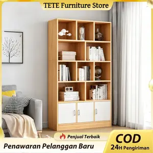 TETE -1 Rak Buku Kayu Lemari Buku Susun Lemari Arsip Rak Multifungsi Serbaguna Buku Mainan 180cm 4/5 Susun Pola Rak Buku Rak Pajangan Rak Multifungsi Minimalis Rak Buku Serbaguna / Rak Pajangan / Penyekat Ruangan / Rak Mainan