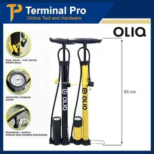 OLiQ Pompa Angin Ban Sepeda Motor Mobil Bola Plus Meter Pentil Kecil Besar