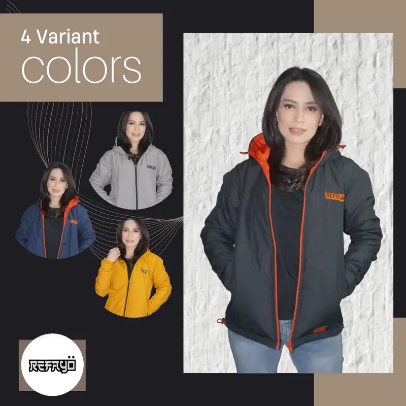 Jaket Winter REFAYO Pria Wanita Outdoor Waterproof Windproof - Navy Sport 2