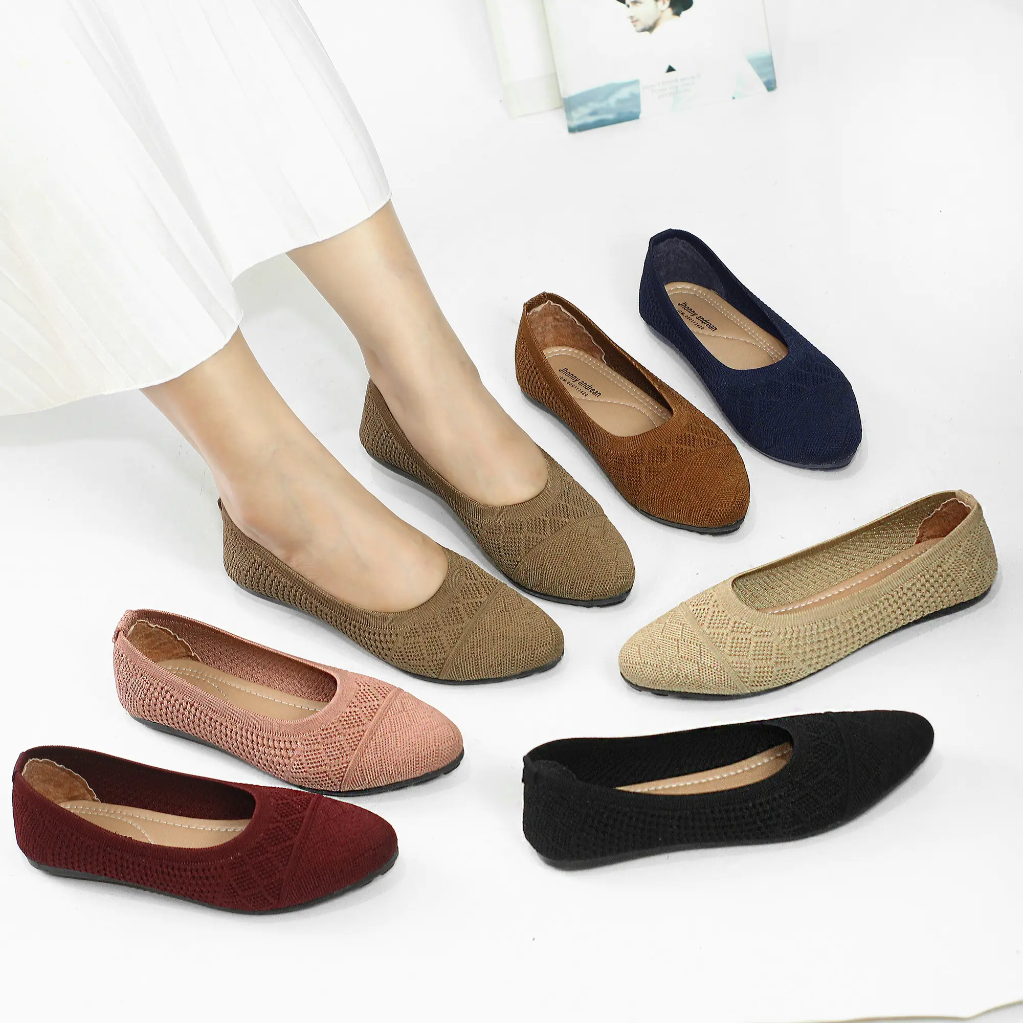 Sepatu Ballet Rajut Wanita Terbaru | Flatshoes Rajut Sol Karet