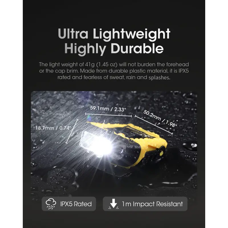 Senter Kepala Nitecore NU11 Headlamp LED 150 Lumens Dual Beam Motion Sensor 3