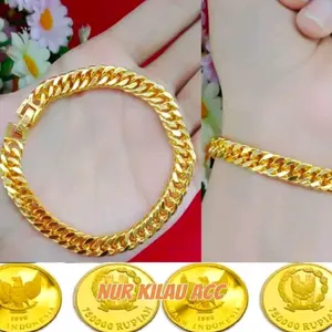 Gelang tangan Rante lapisan koin 91 cantik anti pudar