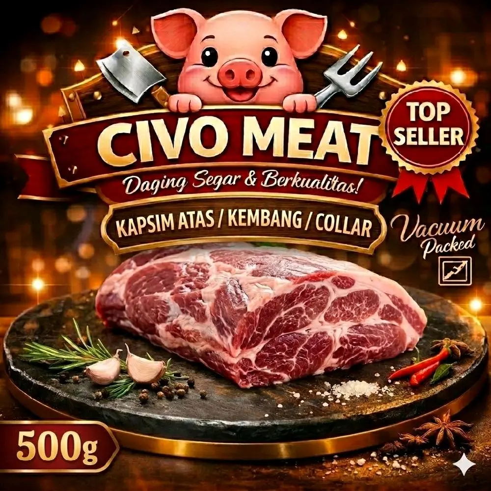 Kapsim Kembang / Daging Babi Kapsim Atas (Pork Collar) 500gr Frozen Non Halal