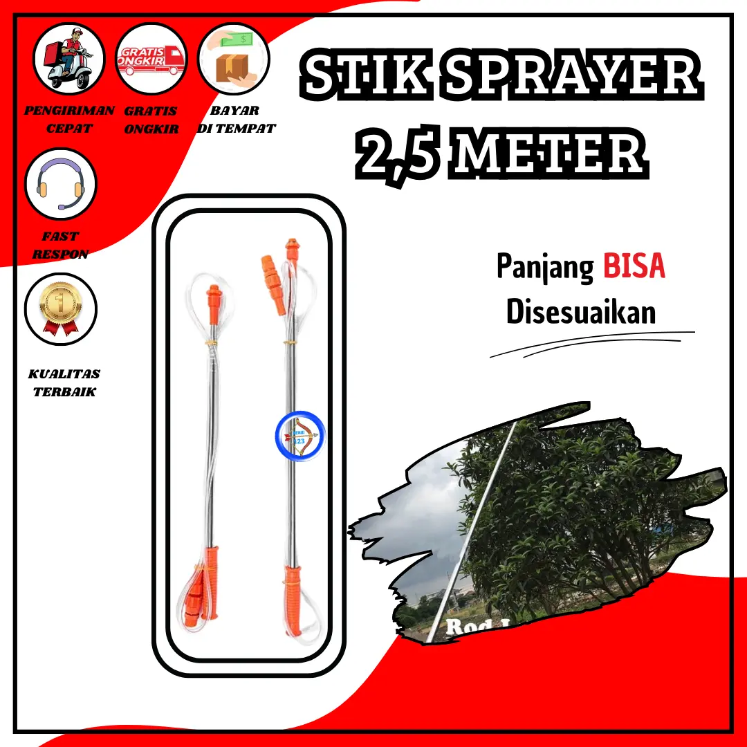 Stik Sprayer Elektrik Panjang 2.5 Meter Warna oren