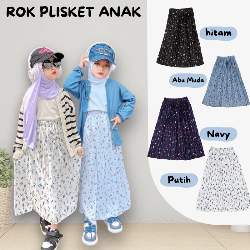 Uvikids - Rok Plisket Anak 5-10 Tahun - Rok anak perempuan - Rok Anak Murah 0