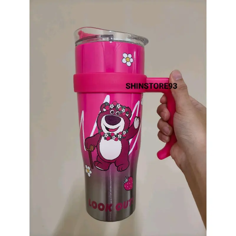 Botol minum stainless motif tumbler motif sedotan stainless 1200ML 8