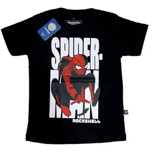 Rockwell Kaos Distro Anak Laki-laki Usia 3-12 Tahun Motif Spiderman Sablon Plastisol Bahan Cotton Premium 30s Adem Nyaman Fashionable