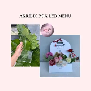 Akrilik Box Bunga Bening untuk Dekorasi Rumah dan Hadiah - Box Akrilik Transparan dengan Desain Elegan