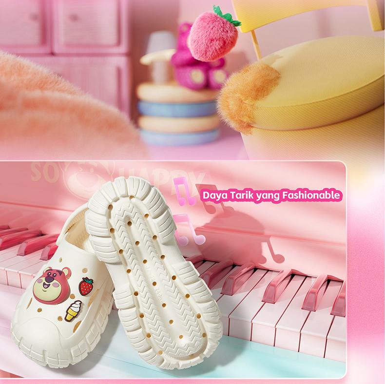 【Disney Penjualan kilat waktu terbatas】【Bebas biaya kirim】POSE Pioneer x Disney  sandal Anti-selip Nyaman Bernapas menambah tinggi badan Sol tebal dalam di luar ruangan bepergian pria dan wanita pasangan Santai canggih kualitas Dingin P2244631 32 33 34