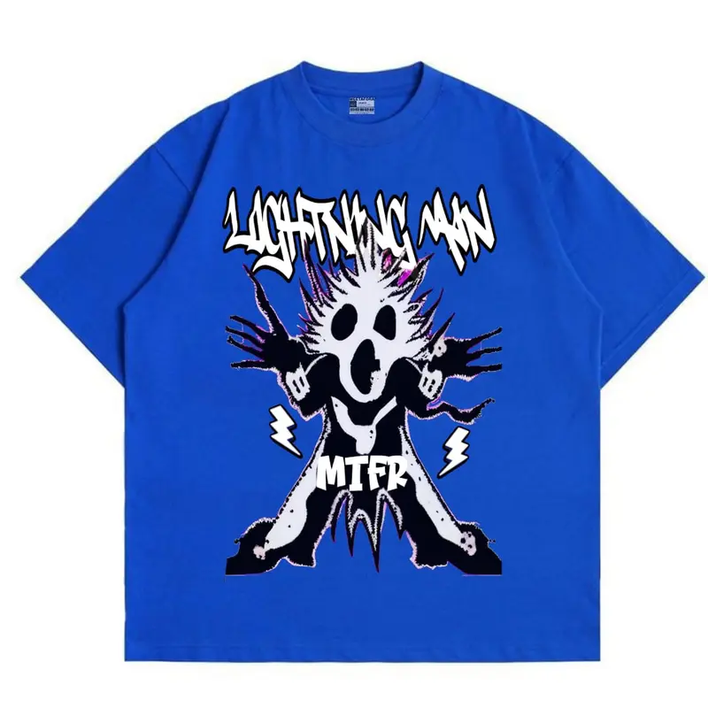 MTFR Baju Kaos Vintage Lightning Min pria/wanita cotton Combed 24s Atasan Keren Promo 0