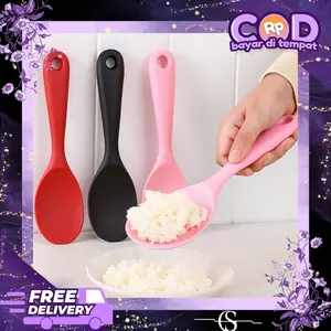 Centong Nasi Silikon Anti Lengket 22 cm x 7 cm Tahan Panas BPA Free Aman