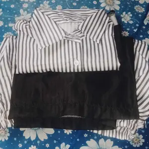 AQILA - One Set Pinstripe Stripe / Kemeja Cotton Stripe / Kemeja Couple