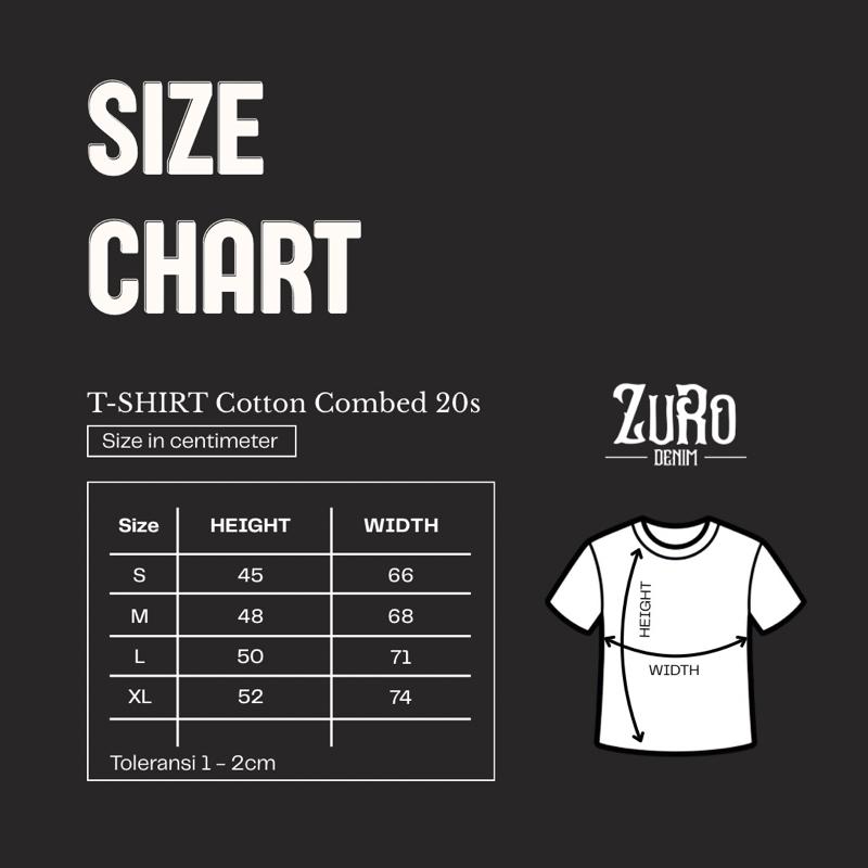 T-Shirt Vintage - Kaos Unisex Cotton Combet 20s - ZURO DENIM
