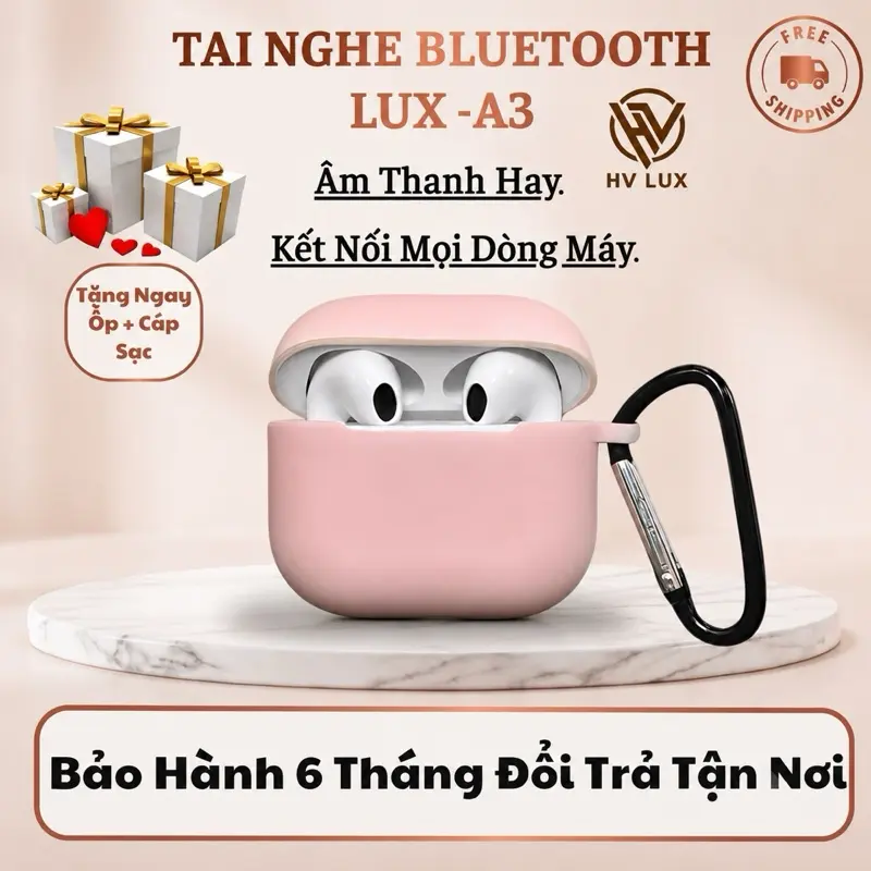 ( LUX-A3 ) Tai Nghe Bluetooth Không Dây LUX A3 , Âm Thanh Hay, Êm Ái. Có MICRO Nghe Gọi ,Tặng Ốp-Cảm Ứng Chạm, Kết Nối Mọi Dòng Máy- tai nghe không dây , Hiệu HVLUX .