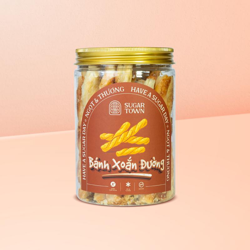 Sugar Town - Bánh Xoắn Đường Crispy Twisted Cookies 170g/hộp Vị Bơ Mỏng Giòn Thơm Ngon Thích Hợp Làm Món Ăn Vặt Kèm Trà Cà Phê, cốt bánh giòn dễ vỡ