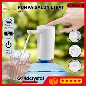 SIVITECH Pompa Galon Air Elektrik Lipat MX-H10 Free Kabel Charger Type C Dispenser Water Merah 800mAh Baterai Isi Ulang USB Type C Hemat Energi Mudah Digunakan untuk Galon 1.5L hingga 18.9L