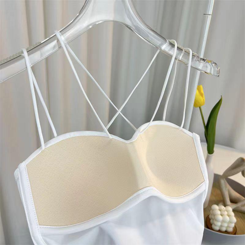 061558   Ice Silk Latex Fixed Cup with Chest Pad Solid Color Outer Wear Suspender Vest 8