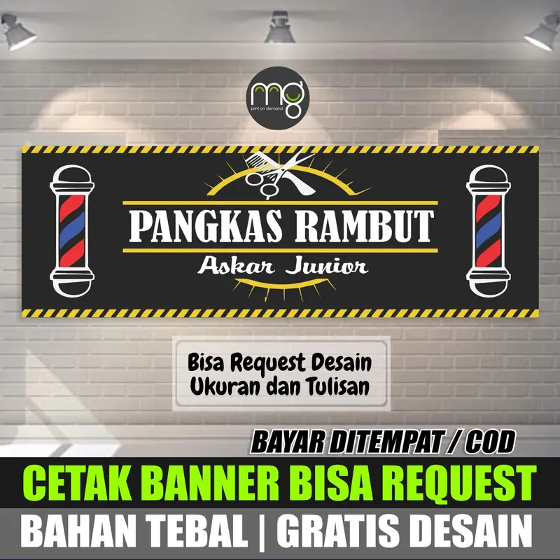 Spanduk pangkas rambut bisa request 0