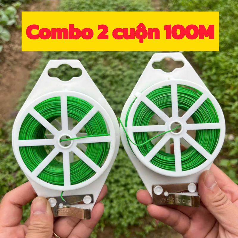 Combo 2 Cuộn Dây Buộc Cành Đa Năng Dài 100M Lõi Kẽm Bọc Nhựa Có Đầu Cắt Tiện Lợi Dùng Để Buộc Cây Buộc Cành Làm Giàn Leo