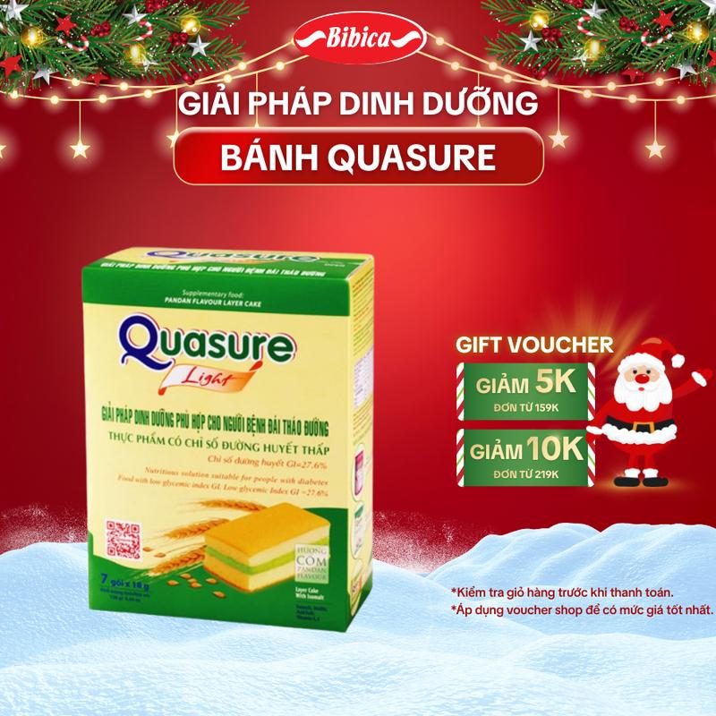  Combo 3 Hộp Bánh Bông Lan Quasure Light Cốm Bibica 126g - Thực phẩm dành cho người ăn kiêng tiểu đường 