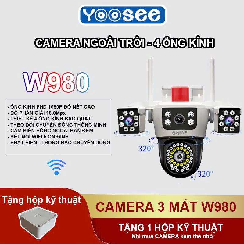 Camera Yoosee W980 - 18.0MPX siêu nét - xoay 360 độ - 56 đèn led - quay đêm có màu - đàm thoại 2 chiều - cảnh báo chống trộm