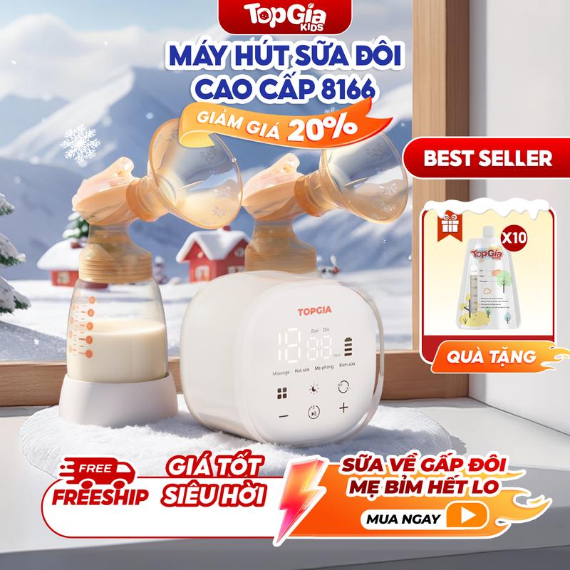   TẶNG 10 TÚI TRỮ SỮA  Máy hút sữa M5-03 Topgiakids lực hút MẠNH và ĐỀU 8166 chế độ massage hút sữa kích sữa Chế Độ Massage Kích Sữa Không Gây Đau R 