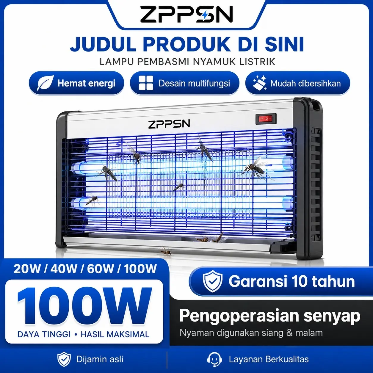 Beli 1 Gratis 1 Lampu Nyamuk UV Elektrik Perangkap Nyamuk Anti Serangga Bug Zapper Alat Pembasmi Rumah Tangga