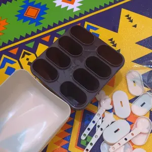 BISA COD H5975 Cetakan ES Murah / Cetakan Es Batu Dengan Tutup / Cetakan Es Krim Stik / Cetakan Es Krim 8 Slot / Es Loli DIY Plastik Cream Kitchenware