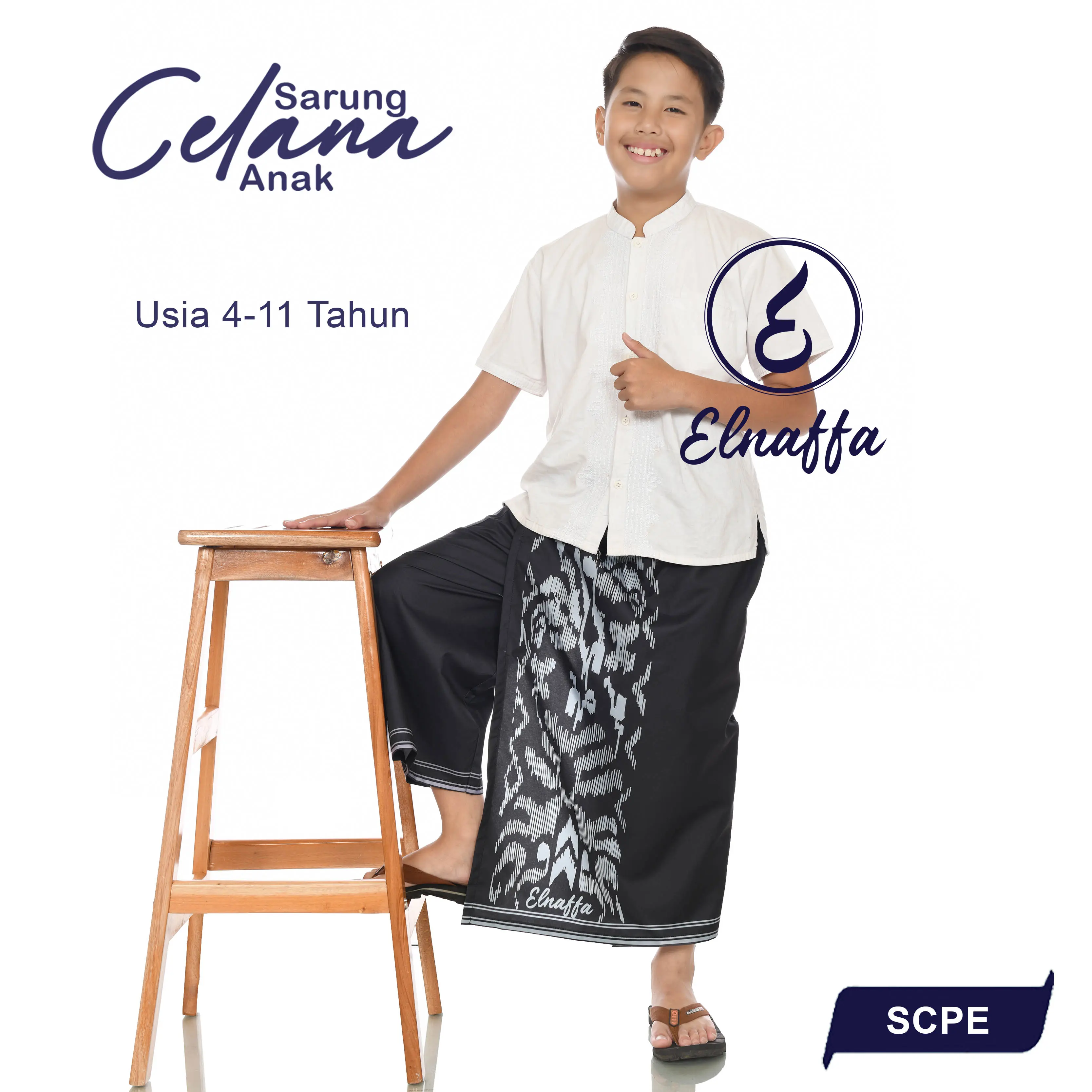 Elnaffa- Sarung Instan Celana Usia 4-11 tahun, Motif Batik (BISA COD) celana  sarung