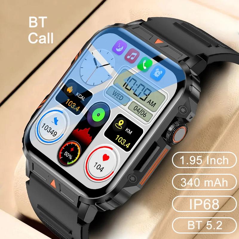 Senbono - đồng hồ thông minh nam 2024, 1,95 inch, Bluetooth , cuộc gọi, IP68, không thấm nước, thể thao, theo dõi sức khỏe 0