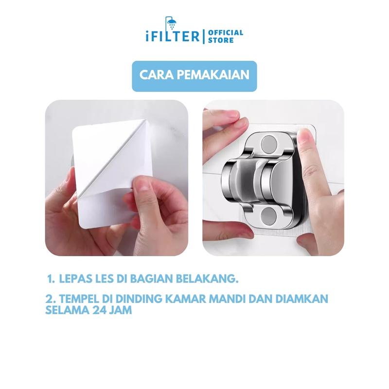 iFILTER - Selang PVC Premium 1.5m + Dudukan Shower Rotasi 120 derajat 5