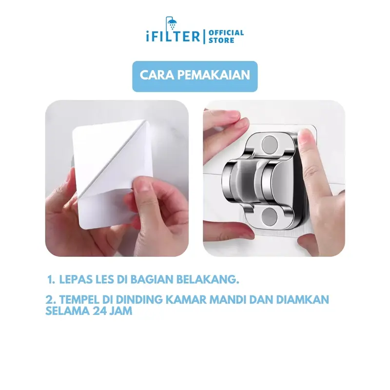 iFILTER - Selang PVC Premium 1.5m + Dudukan Shower Rotasi 120 derajat 5