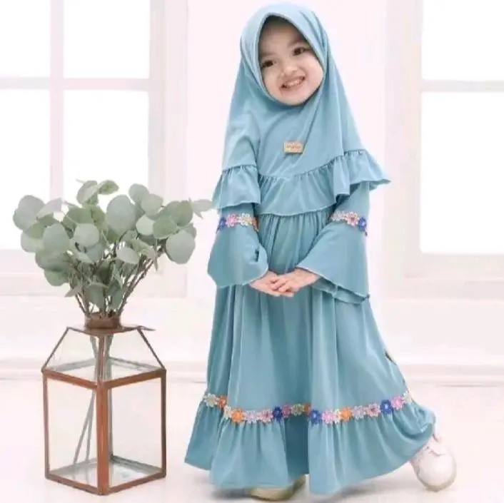 Gamis Anak Perempuan Terbaru|Gamis Anak Set Hijab 0 -6 thn|Baju Muslim Panjang Cantik Crinkle  Airflow Syari Nyaman 2025 Variasi