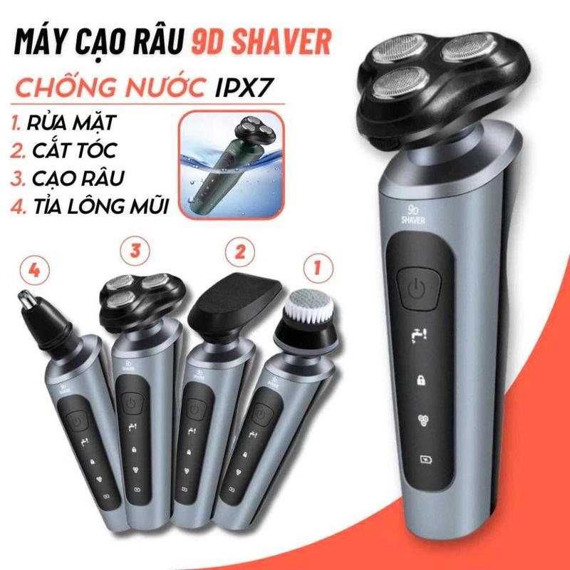 Máy Cạo Râu cho nam 9D Shaver 4in1 Tặng Kèm 6 Phụ Kiện Cao Cấp.