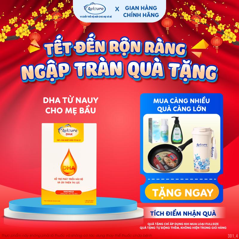 Avisure DHA cho mẹ bầu & sau sinh 30-60 Viên 220mg DHA & 45mg EPA hỗ trợ phát triển não bộ và mắt