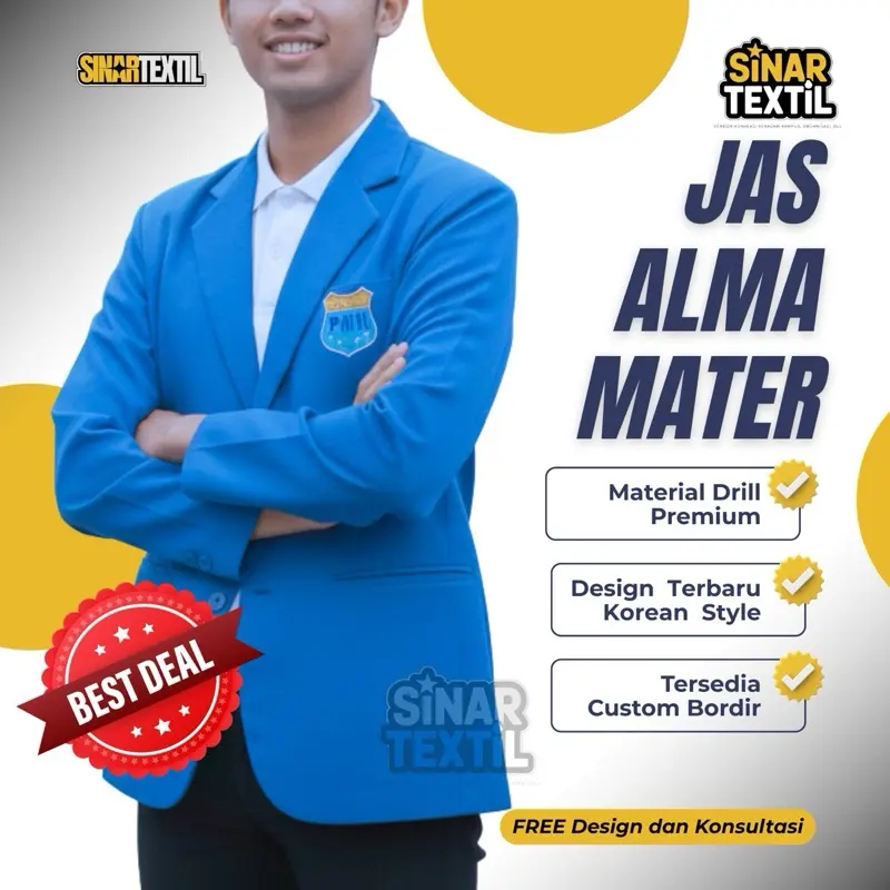 [COD] READY STOCK (BISA CUSTOM BORDIR) Jas Almamater PMII RAYON Busa Lembut di bahu Setelan Atasan Formal OSIS Material Drill Premium Design Terbaru Korean Style Pusat Produksi Jas Sekolah Kampus Pondok Pesantren