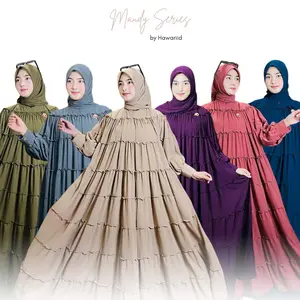 HAWARI-Maudy set hijab ceruty lebar10Meter gamis mewah  Nyaman Dewasa Remaja
