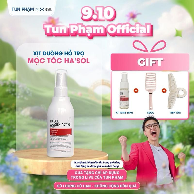 [Tun Phạm x Hasol] Xịt Dưỡng Hỗ Trợ Mọc Tóc Hasol Anagen Active Tonic Ngăn Rụng Dưỡng Tóc Chắc Khoẻ 100ml