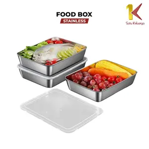 [COD] SK C1184 Food Box Stainless Steel Wadah Makanan dengan Tutup Plastik