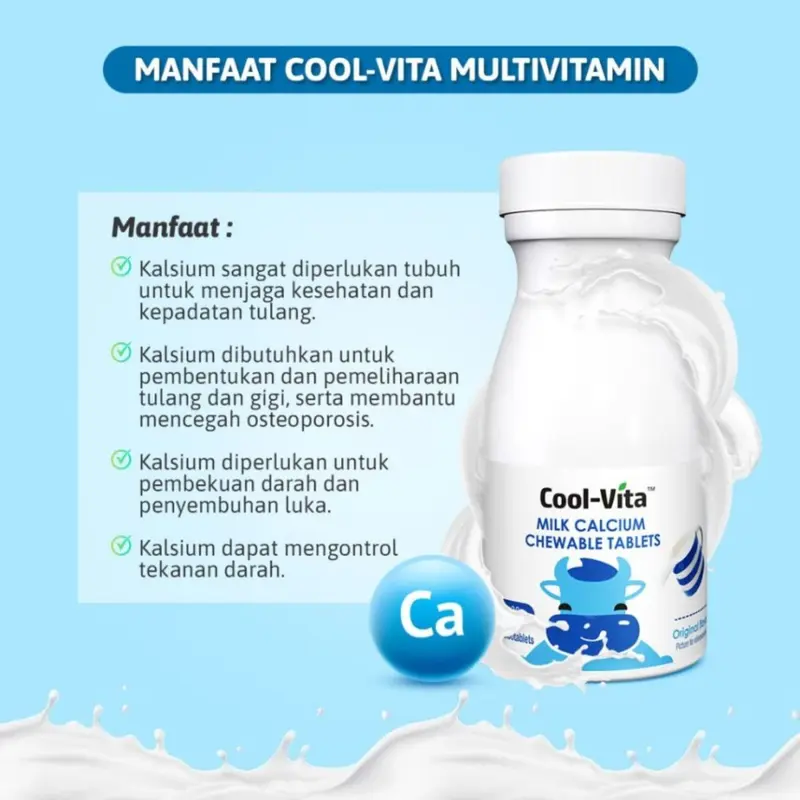Cool-Vita Milk Calcium Tablet Kunyah - Coolvita Calsium Peninggi Badan Anak | Cool Vita Peninggi Badan 2