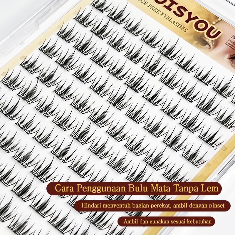HOHOISYOU Bulu Mata Palsu Tanpa Lem (90PCS) - Koleksi Snowflake, 8-13MM Volume 3D Alami, Dapat Digunakan Ulang, Sempurna untuk Pemula! - Extension, Cleansing Eyelash