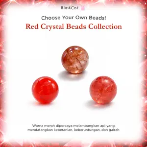 [1 PC BEADS SAJA] BlinkCat - Red Crystal Beads Collection: Custom Gelang Kristal Alami | Natural Crystal Bracelet