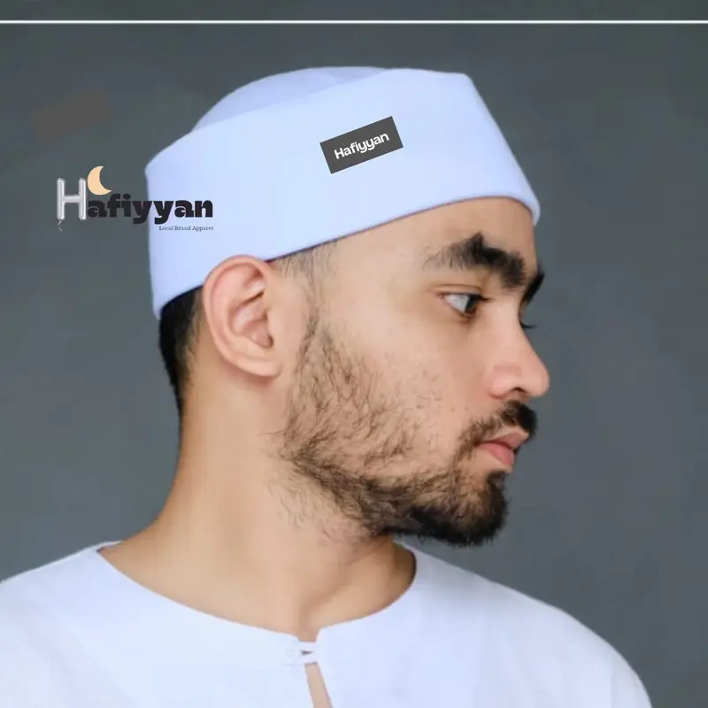 Mesir Dewasa Bahan Katun Nyaman dan Lembut Muslim Songkok Pria Motif Haji Kopiah  Peci Hitam 7