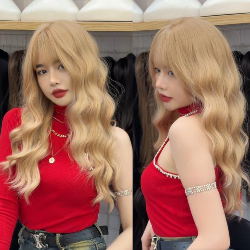 Tóc giả nữ nguyên đầu DJ-07 hippie dệt kim 50cm – tóc siêu thật tự nhiên by Dung Ji