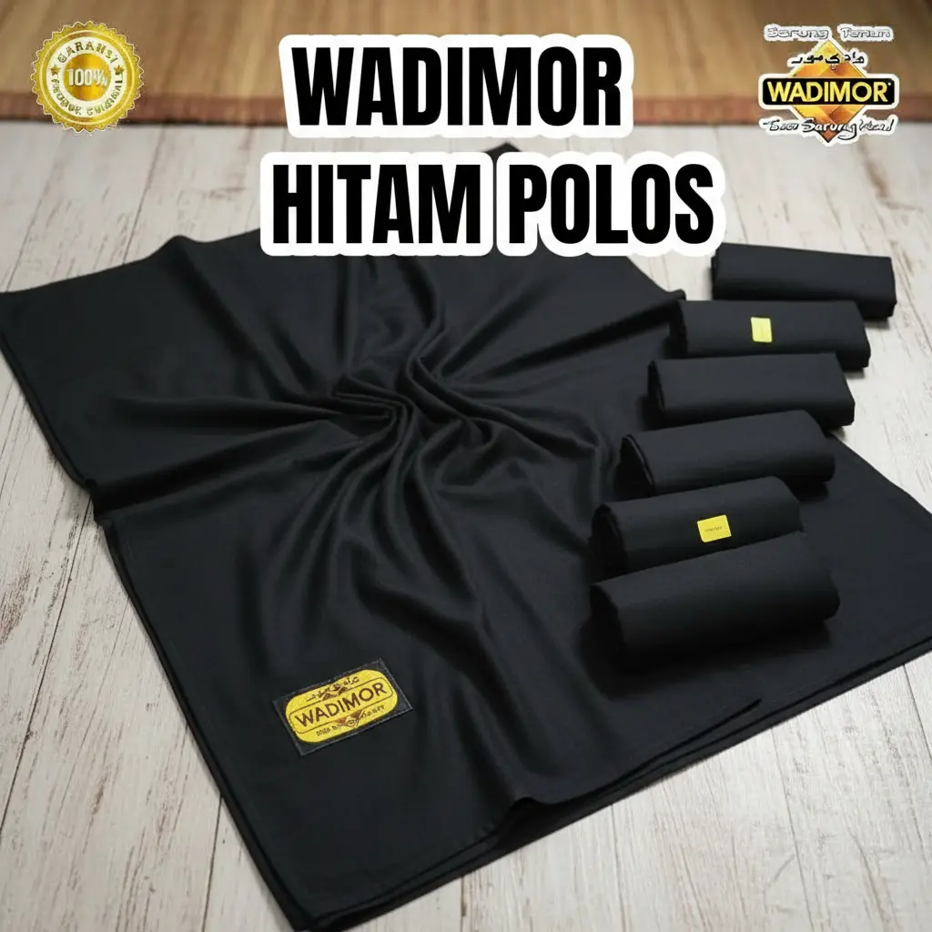 Wadimor Sarung Wadimor Polos Hitam Pria Tenun Traditional Premium Halus Sholat Nyaman Muslim Katun Santri Tebal Keren Lebaran Pekalongan Motif Kain Dewasa