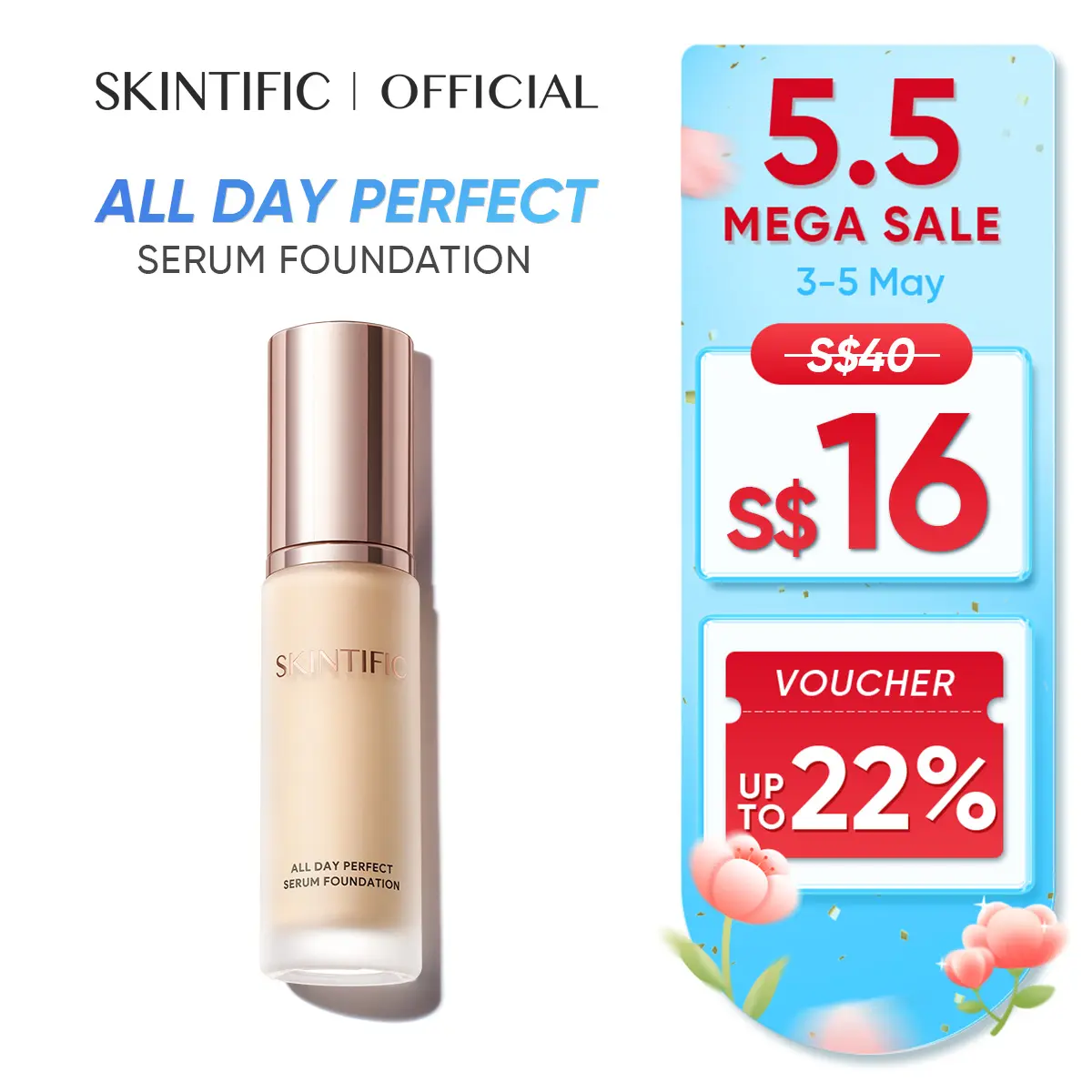 SKINTIFIC All Day Perfect Serum Foundation Full Coverage Concealer Cream 24 Hour Long Wear Primer Makeup bb Cushion cushion viral long-lasting dull