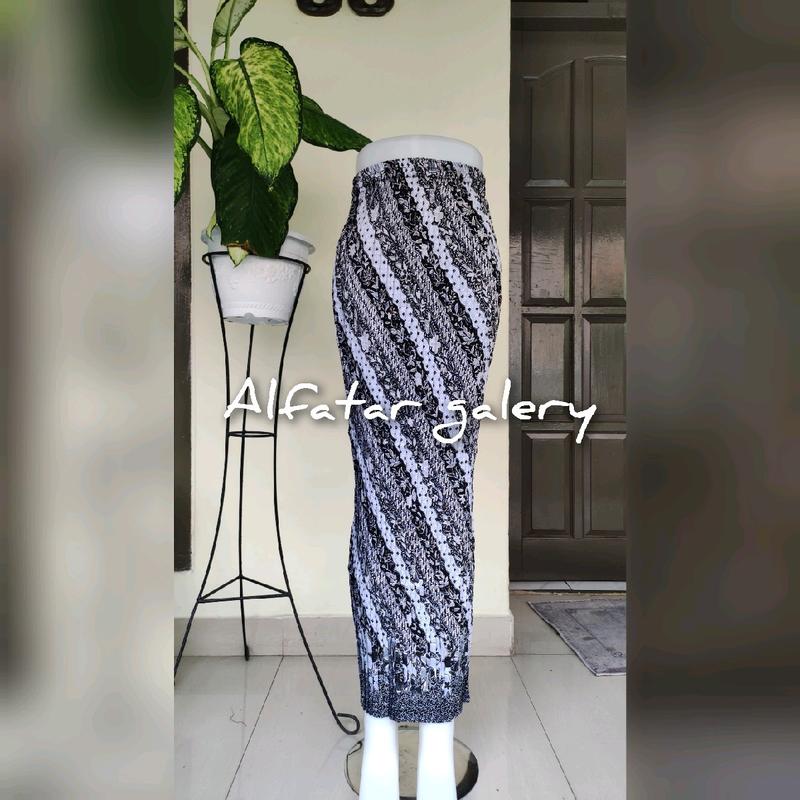 rok batik plisket bsw wanita wisuda, pesta, formal, bawahan kebaya Panjang Dewasa, pinggang karet 2